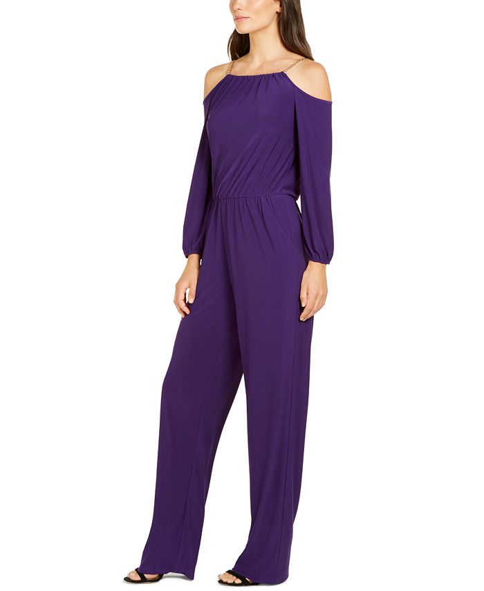 NY Collection Petite Chain-Link Jumpsuit - Macy's