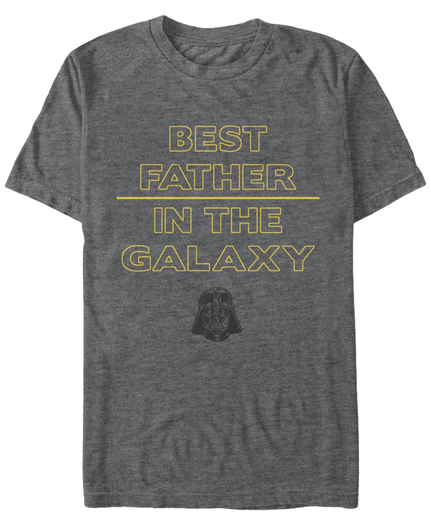 Мужская футболка Fifth Sun Star Wars Classic Best Father In The Galaxy Short Sleeve, цвет: Угольный меланжевый — фото 1