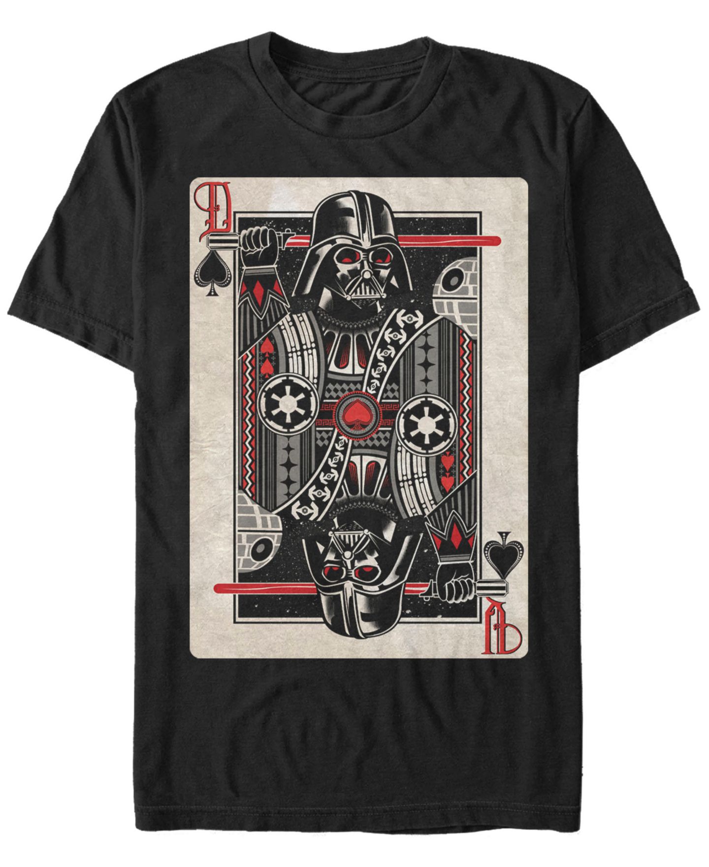 Мужская футболка Fifth Sun Star Wars Classic Darth Vader of Spades Playing Card Short-Sleeve, цвет: Чёрный — фото 2