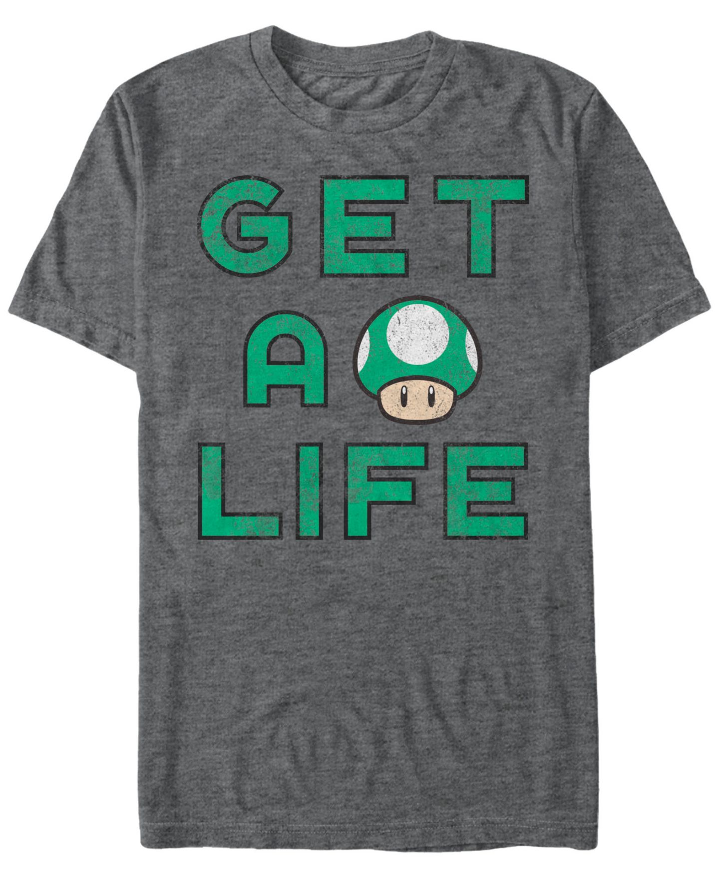 Мужская футболка Fifth Sun Nintendo Super Mario Get A Life Short Sleeve, цвет: Угольный — фото 1