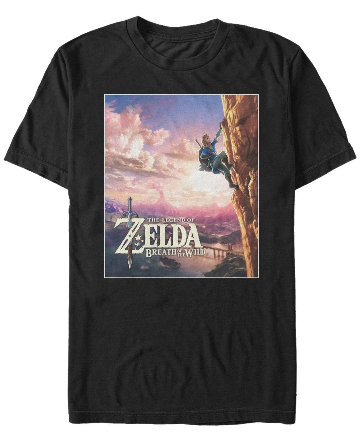 Мужская футболка Fifth Sun Nintendo Legend of Zelda Link Rock Climbing Short Sleeve, цвет: Чёрный — фото 1