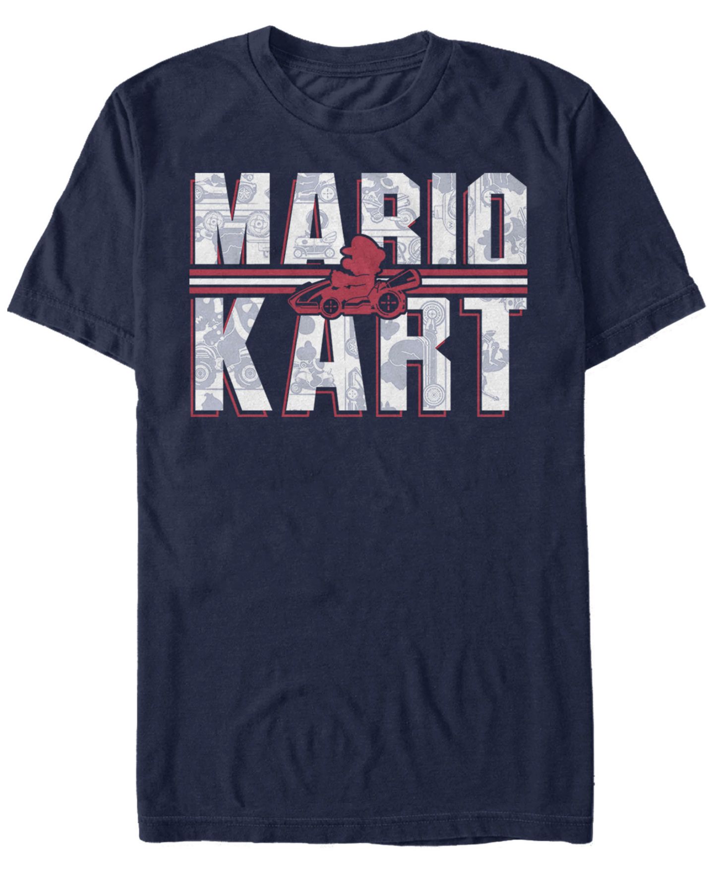 Мужская футболка Fifth Sun Nintendo Mario Kart Shadowed Logo Short Sleeve, цвет: Тёмно-синий — фото 1