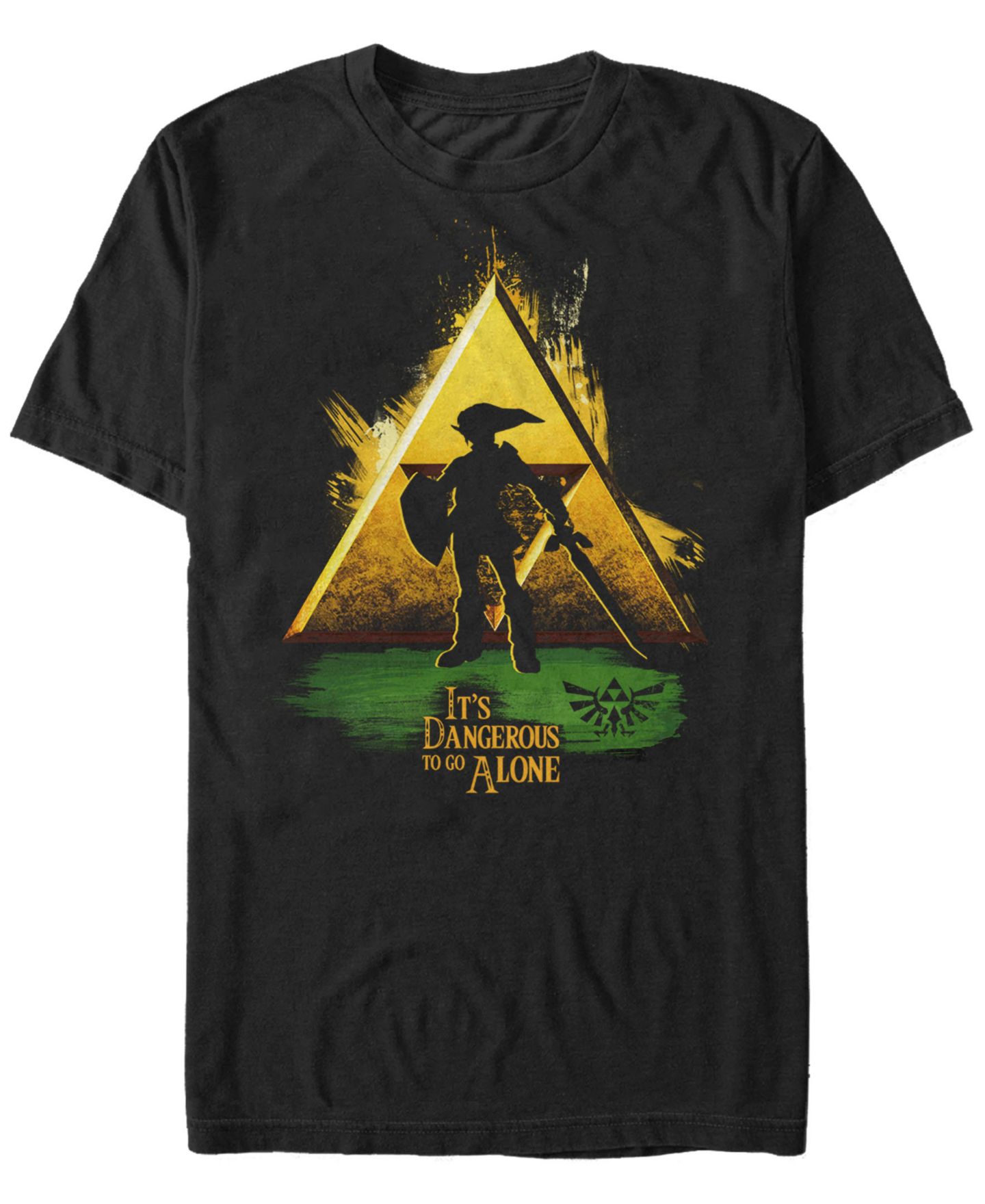 Мужская футболка Fifth Sun Nintendo Legend of Zelda It's Dangerous Triforce Logo Short Sleeve, цвет: Чёрный — фото 1