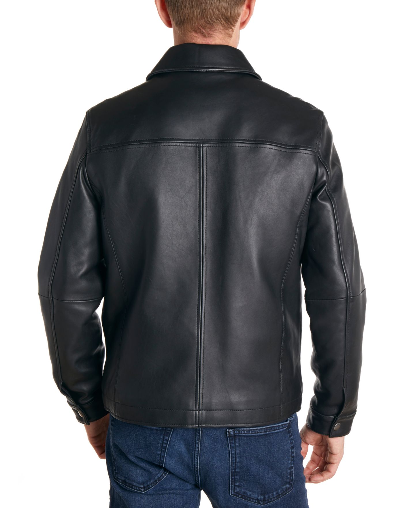 Мужская куртка Perry Ellis Classic Genuine Leather, цвет: Чёрный — фото 3