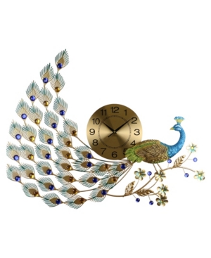 Three Star Glorious Peacock Wall Clock In Multi
