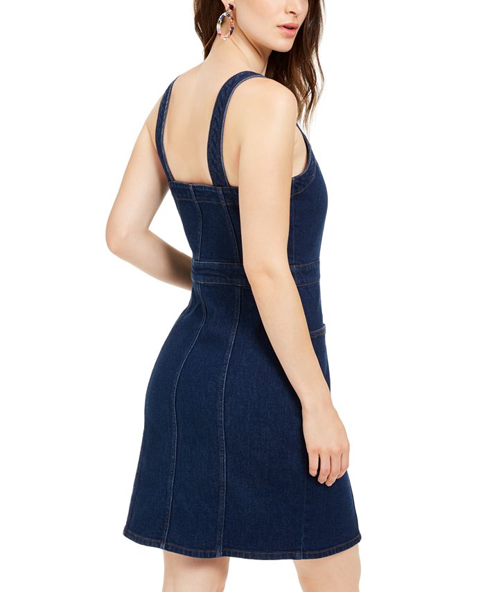OAT Fitted Button-Front Overall Dress - Macy's