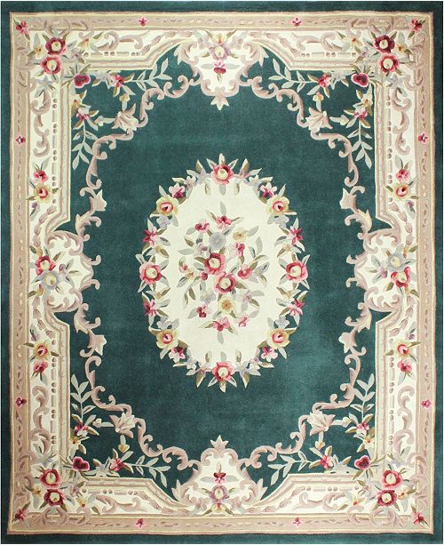 Km Home Closeout Palace Garden Aubusson Dark Green 8 X 10 Area Rug Reviews Rugs Macy S