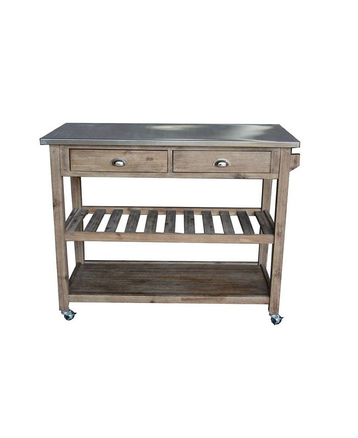 Boraam Sonoma Collection Kitchen Cart with Stainless Steel Top Macy's