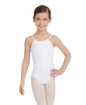 Capezio Kids' Big Girls Camisole Leotard With Adjustable Straps In White