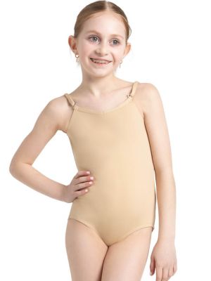 Capezio Girls Team Basics Camisole Leotard w Adjustable Straps - Nude 26$