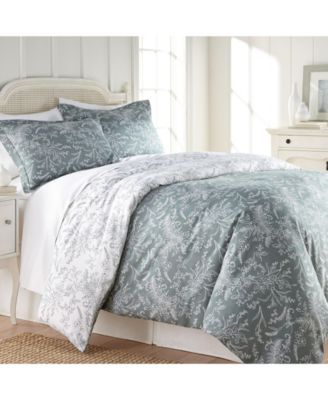 SOUTHSHORE FINE LINENS WINTER BRUSH REVERSIBLE FLORAL DUVET SHAM SET