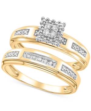 Diamond Accent Bridal Set in 14k White Gold or Yellow Gold