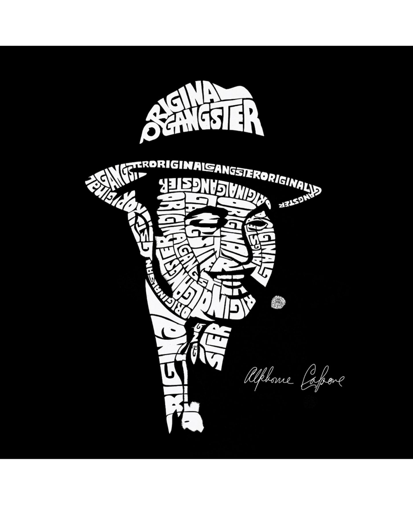 Мужское худи LA Pop Art Word Art - Al Capone - Original Gangster, цвет: Чёрный — фото 2