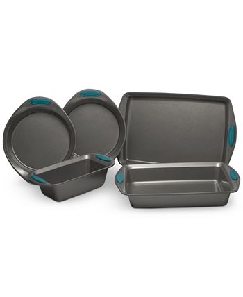 Rachael Ray Bakeware - Set di 2 teglie antiaderenti per croccanti e scorrevoli, colore: grigio