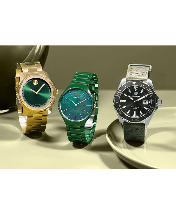 Rado Women's Swiss True Thinline Green High-Tech Ceramic Bracelet Watch ...