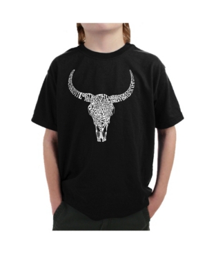 La Pop Art Boy's Word Art T-Shirt - Texas Skull