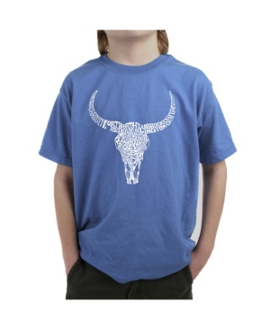 La Pop Art Boy's Word Art T-Shirt - Texas Skull