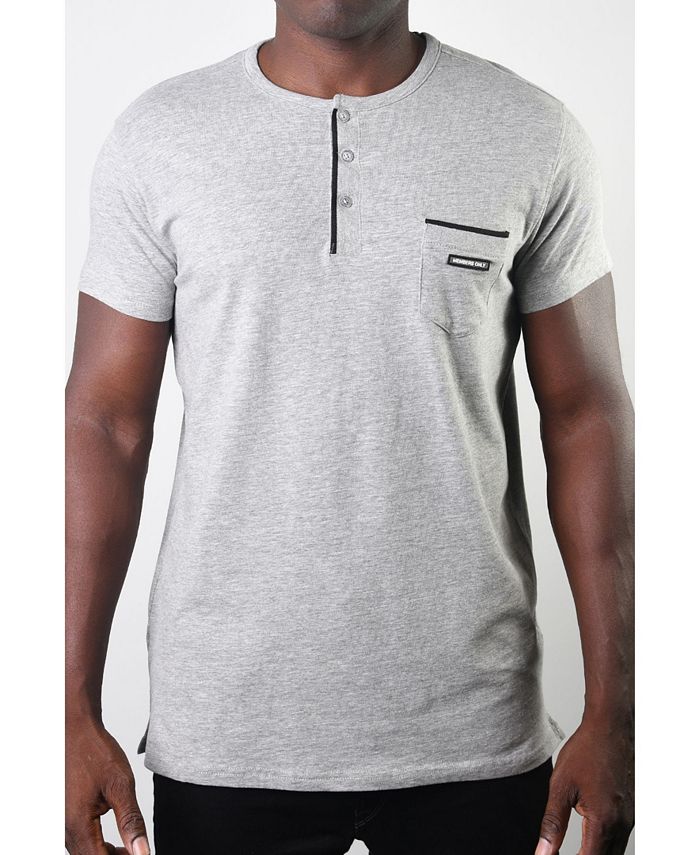 Members Only - Men's Basic Henley 3 Button Pocket Tee