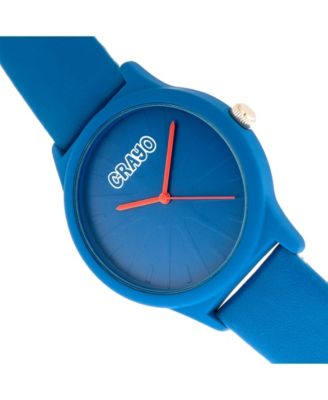 Unisex Splat Blue Leatherette Strap Watch 38mm