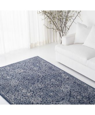 Etienne LRL6603N Navy and Ivory 4' X 6' Area Rug
