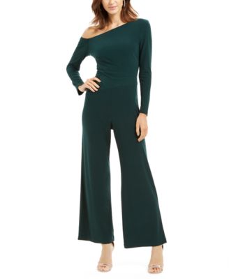 off the shoulder jersey jumpsuit