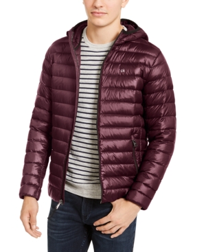 Calvin Klein Men's Packable Down Hooded Puffer Jacket Created for Macy's