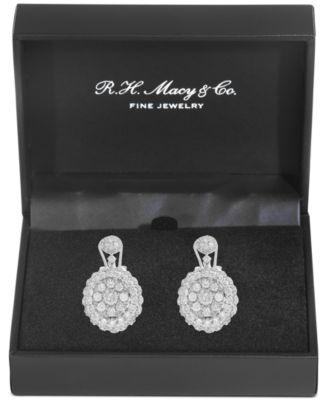 EFFY&reg; Diamond Cluster Drop Earrings (2-1/10 ct. t.w.) in 14k White, Rose, or Yellow Gold