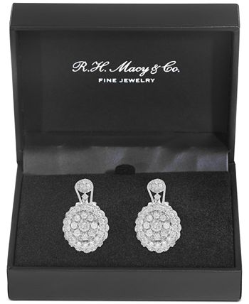 EFFY Collection - Diamond Cluster Drop Earrings (2-1/10 ct. t.w.) in 14k White, Rose, or Yellow Gold