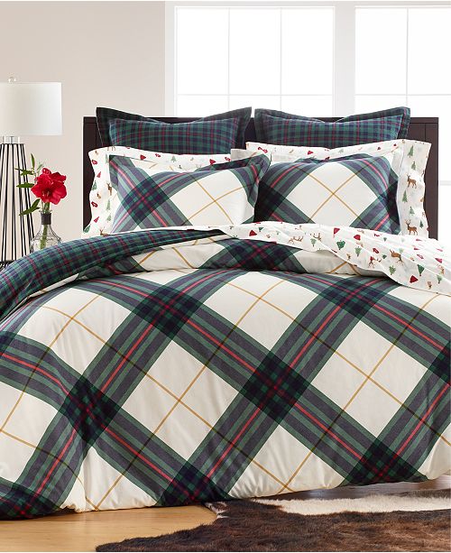 Martha Stewart Collection Closeout Winter Plaid Flannel King