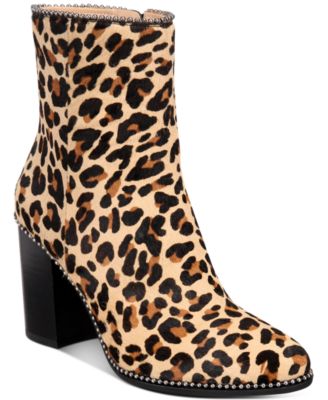 coach leopard print booties