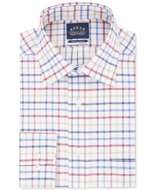 Eagle Men S Big Tall Stretch Collar Check Dress Shirt Reviews