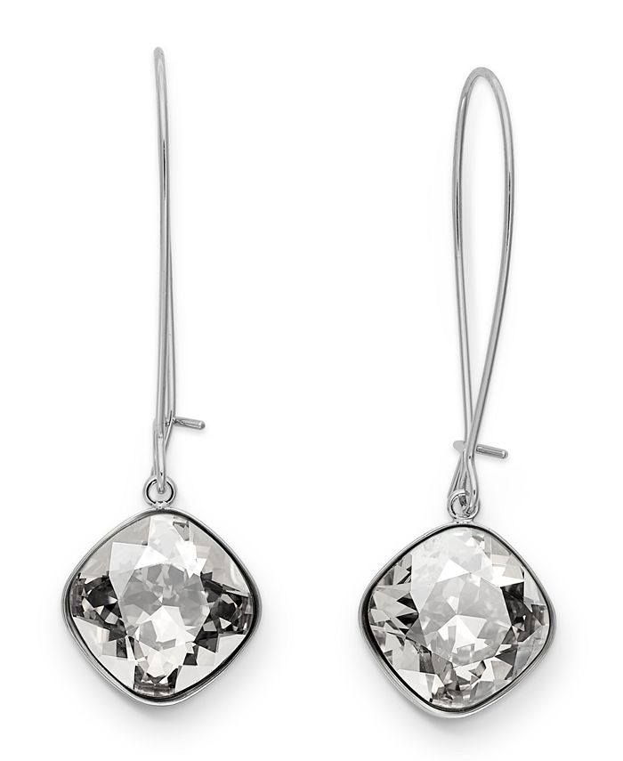 Swarovski Earrings, Rhodium-Plated Crystal Drop Earrings - Macy's