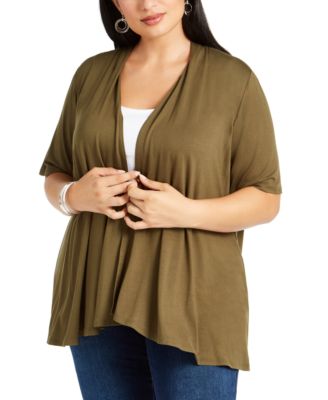 plus size short sleeve cardigan