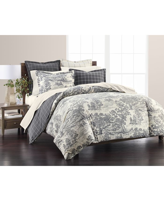 Martha Stewart Collection CLOSEOUT! Fox Toile Flannel King Duvet Cover