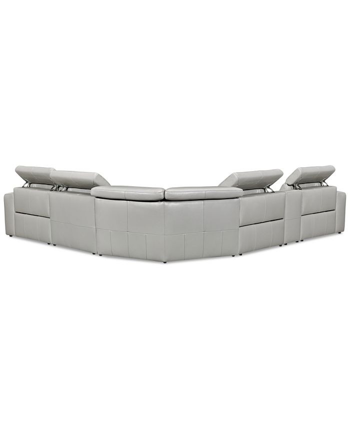 Furniture CLOSEOUT! Haigan 6Pc. Leather "L" Shape Sectional Sofa with