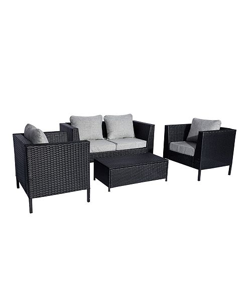 4 Piece Modern Contemporary Sofa Set With Cushions