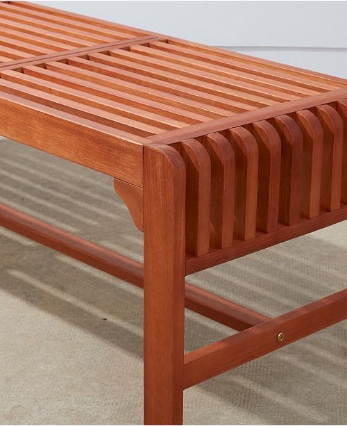 Vifah Malibu Outdoor Patio Wood Backless Garden Bench Reviews