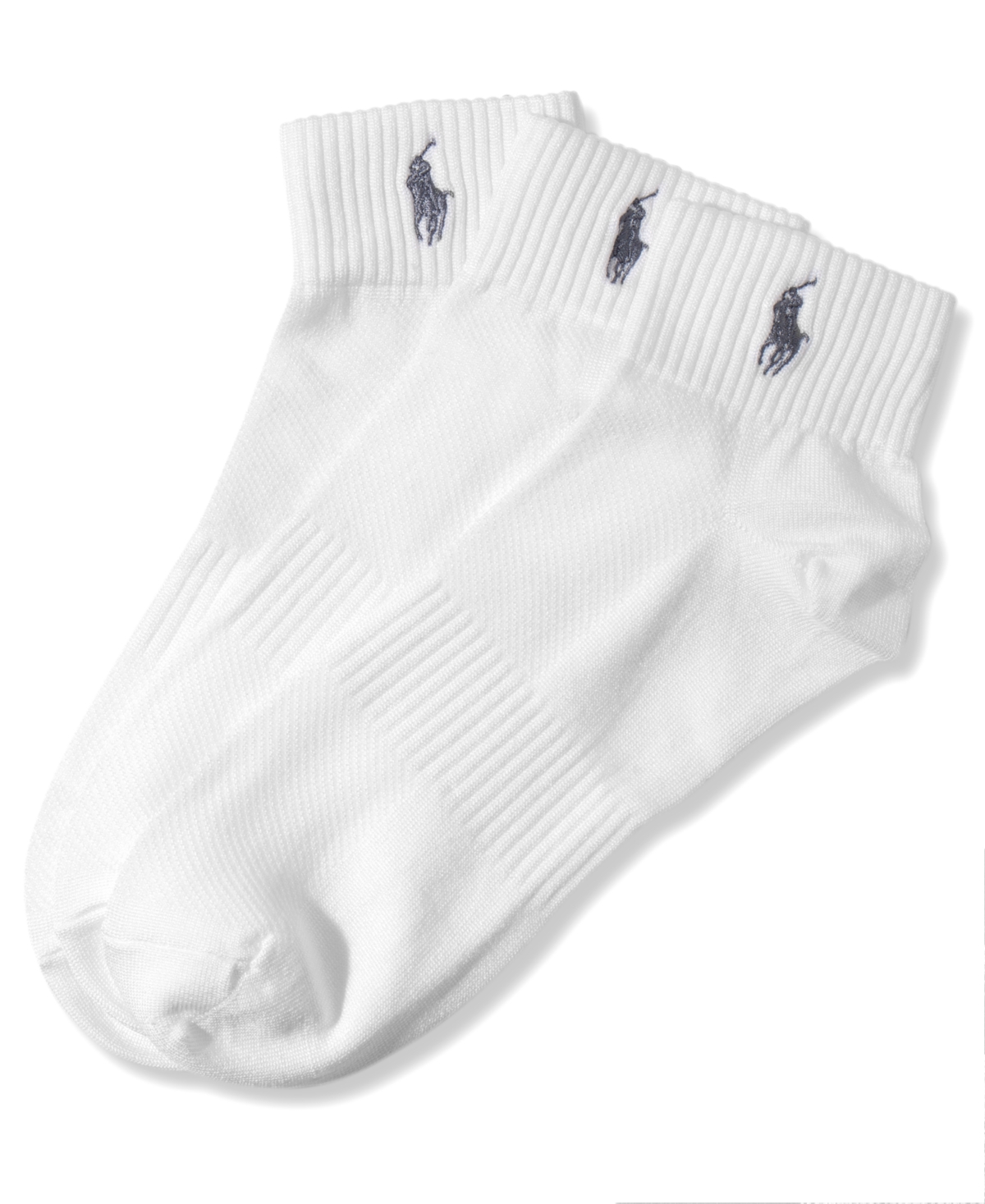 Ralph Lauren Men's 3-Pk. Technical Quarter Socks - White