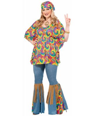 BuySeasons Women's Hippie Chick Plus Size Adult Costume - Macy's