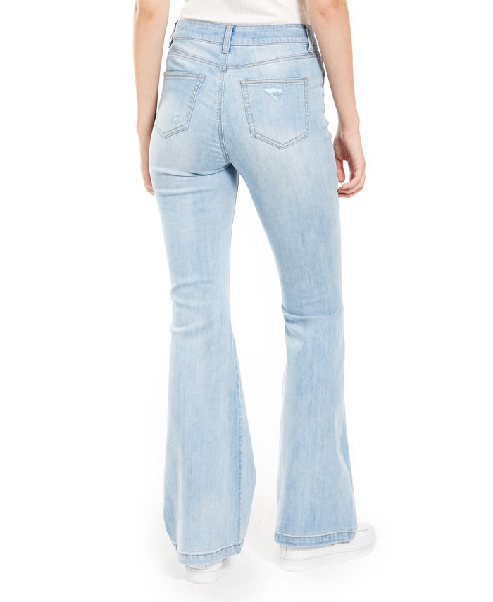 Dollhouse Juniors' Ripped ButtonFly FlareLeg Jeans Macy's