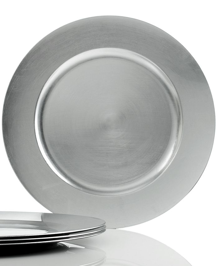 Charter Club Dinnerware Set of 4 Platinum Charger Plates Macy s