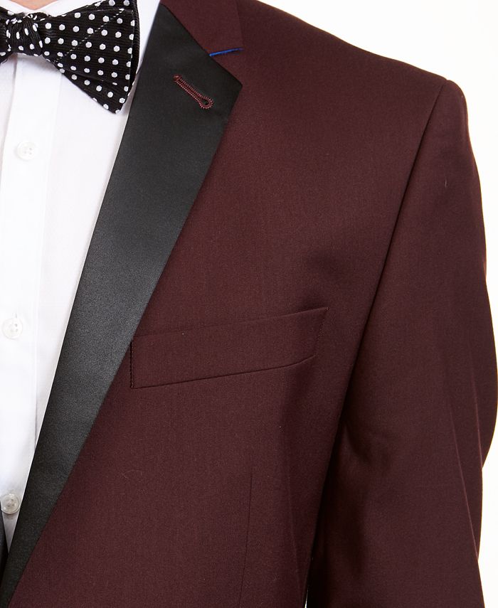 Billy London Men's SlimFit Performance Stretch Burgundy Tuxedo Macy's