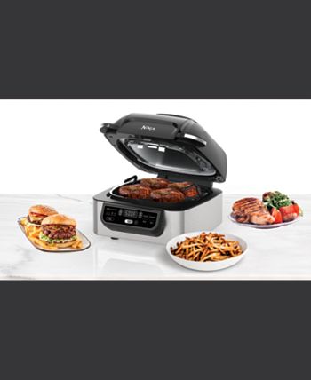 Ninja AG301 Foodi 5-in-1 Indoor Electric Grill with Air Fry, Roast, Bake &  Dehydrate - Programmable, Black/Silver