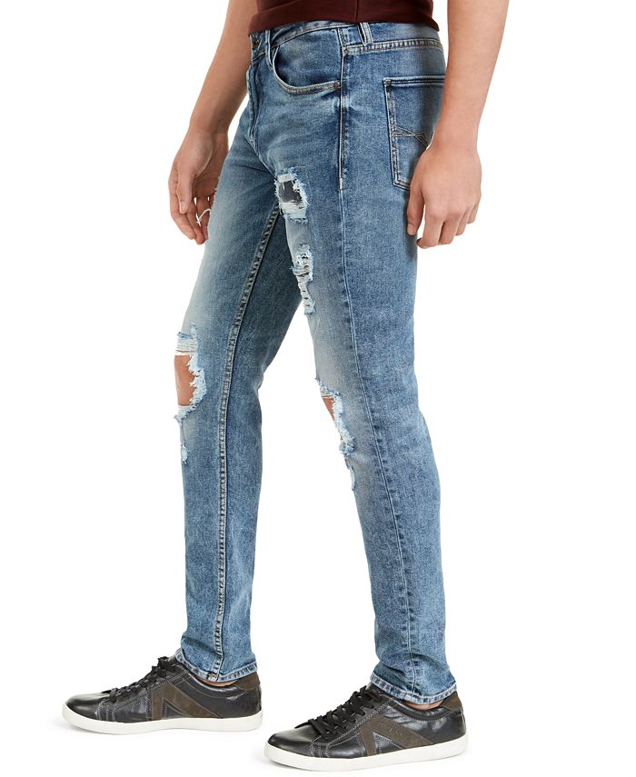 GUESS Men's Ripped Skinny Jeans & Reviews - Jeans - Men - Macy's
