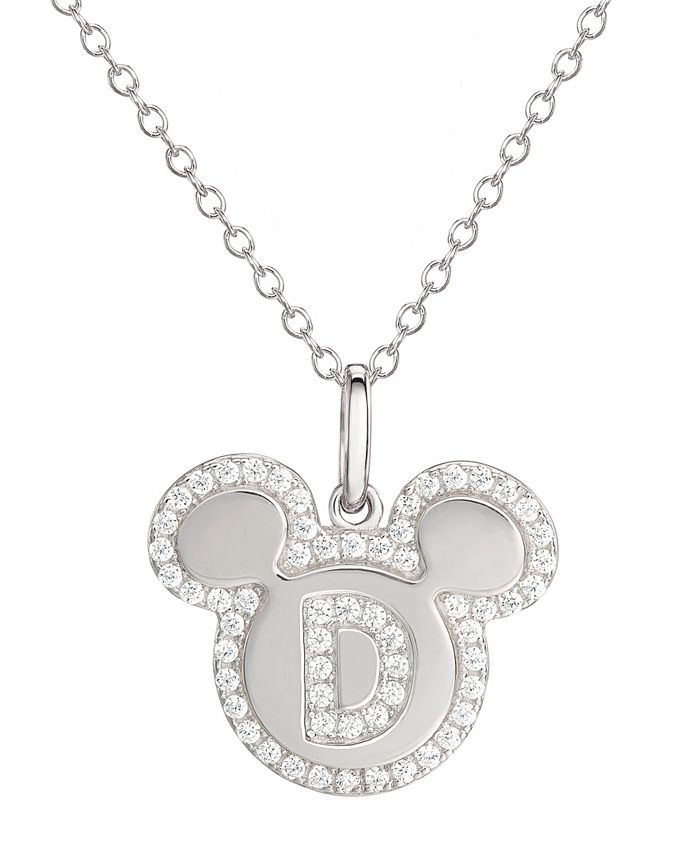 Disney Mickey Mouse Cubic Zirconia Initial Pendant 18