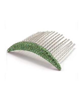 Soho Style Curved Crystal Hair Comb - Green