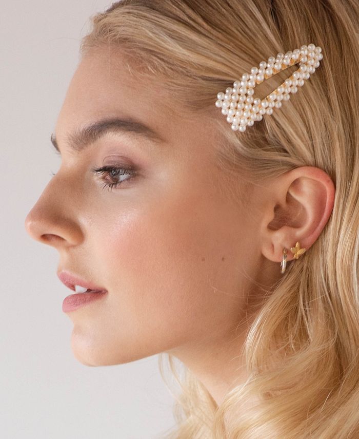 Pearl Embellished Square Hair Clip – Soho Style