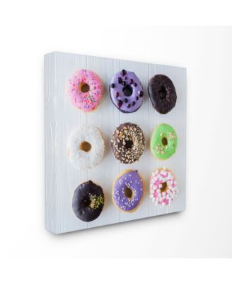 Colorful Donut Grid Cavnas Wall Art, 17" x 17"