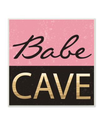 Babe Cave Pink and Gold Wall Plaque Art, 12" x 12"