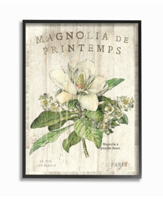 French Magnolias in Spring Framed Giclee Art, 11" x 14"